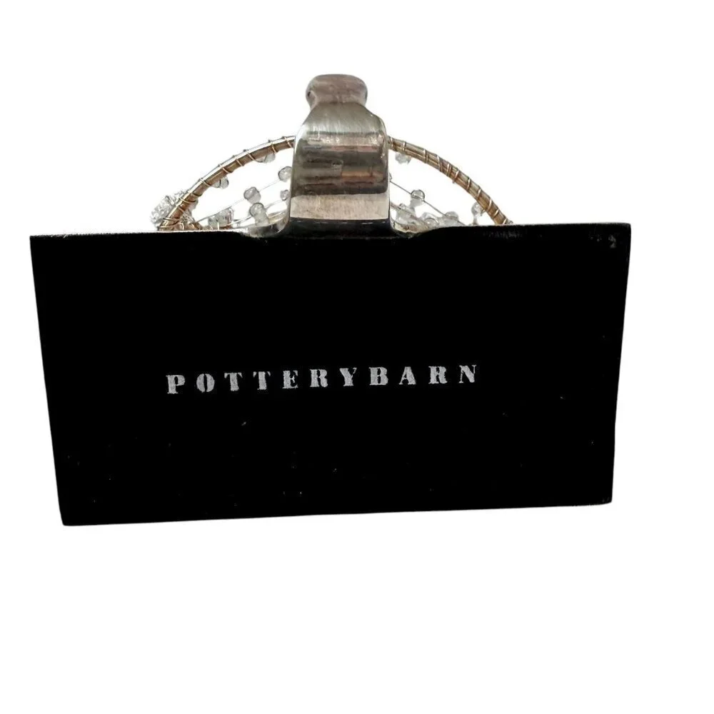 POTTERY BARN Angel Christmas Stocking Holder XL Crystal Metal Holiday Decor